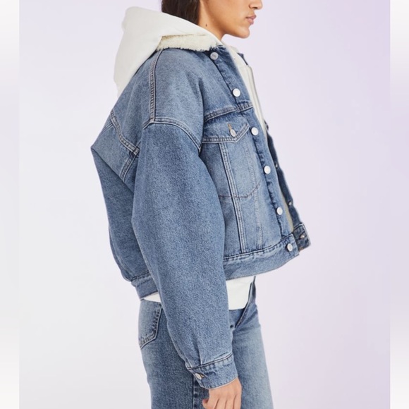 Denim blue/cream comfy jacket with thick cotton it runs large - Picture 3 of 4